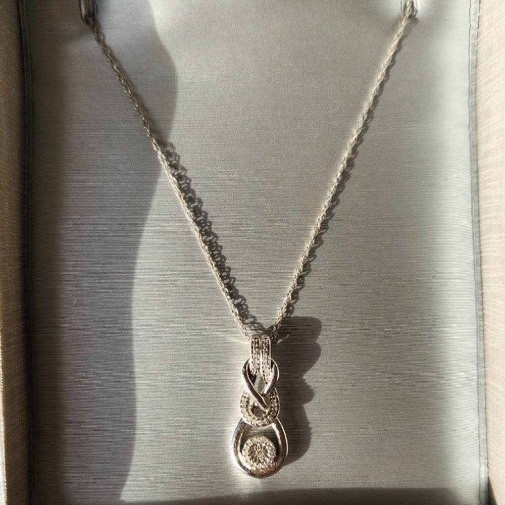 Zales diamond and Sterling necklace